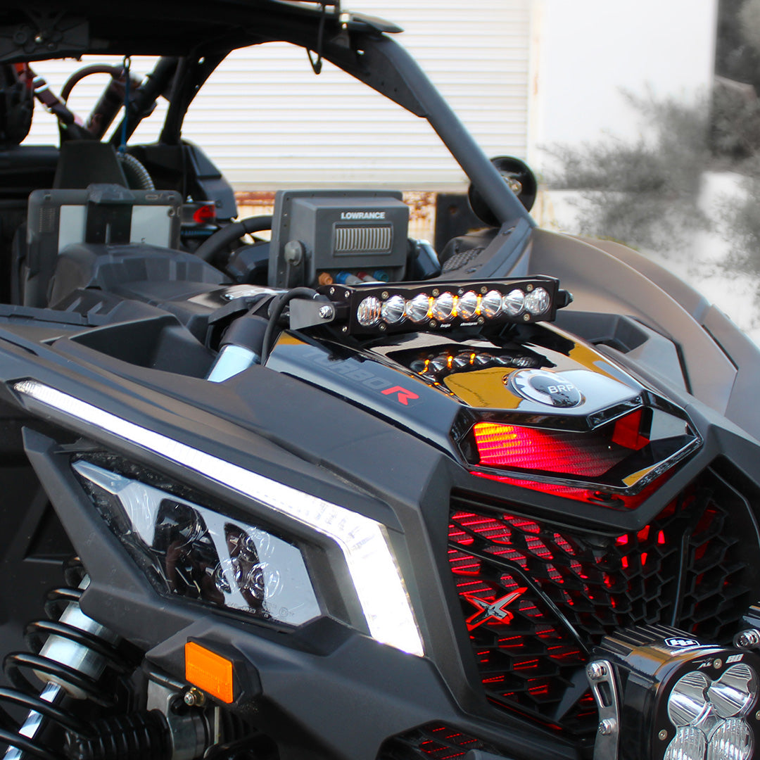 Can-Am X3 Shock Mount Kit w/10in S8 Light Bar Amber Baja Designs-1