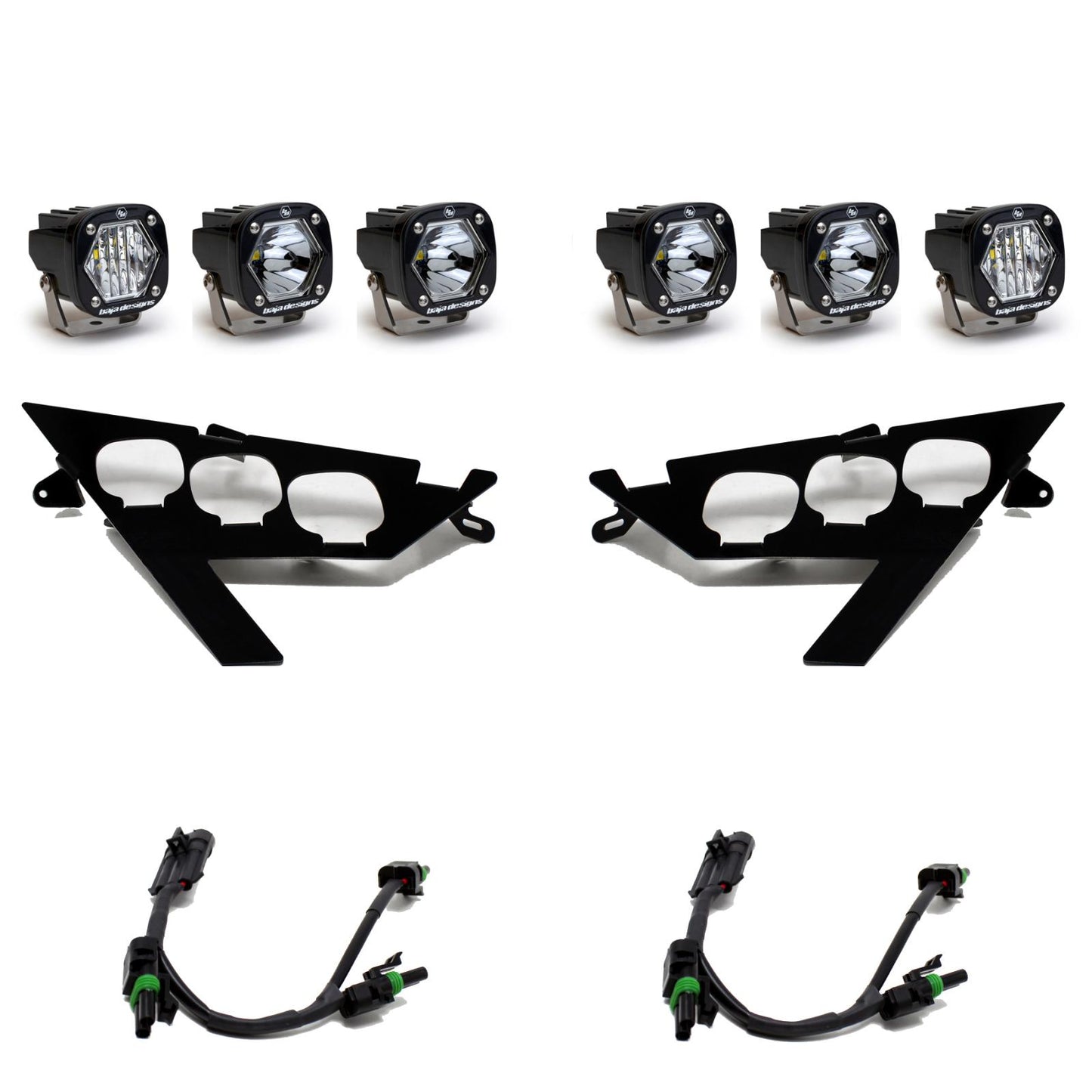 S1 LED Headlight Kit 20-24 RZR Pro XP 22-24 RZR Pro R/Turbo R Multi-Pattern Clear Baja Designs