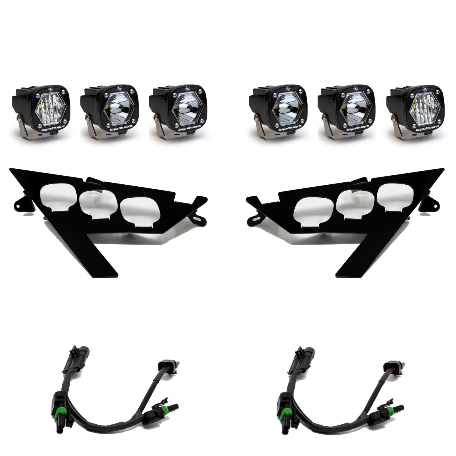 S1 LED Headlight Kit 20-24 RZR Pro XP 22-24 RZR Pro R/Turbo R Multi-Pattern Clear Baja Designs