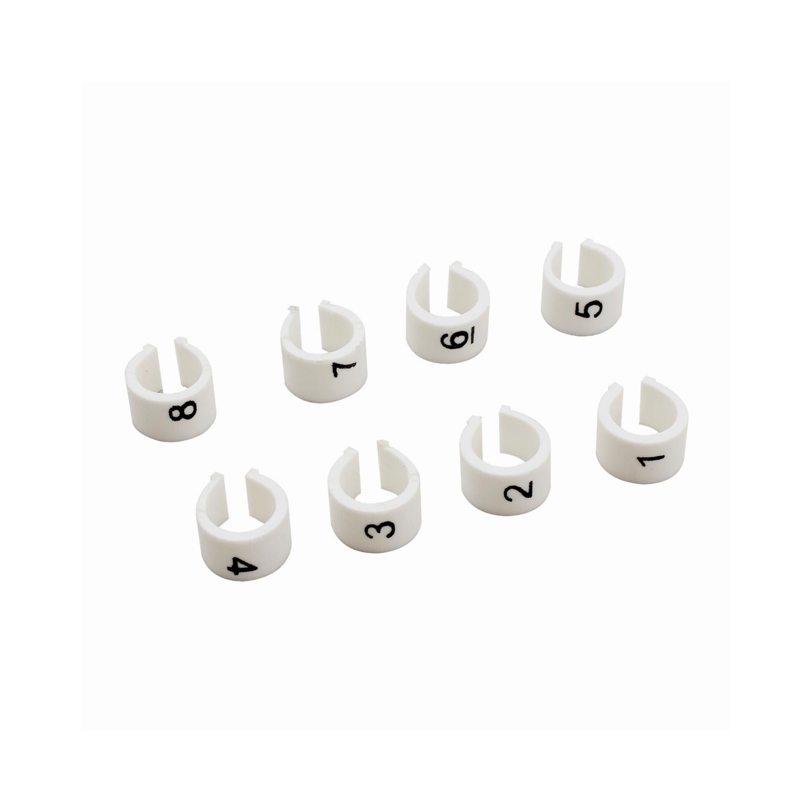 Ignition Wire Marker 8 mm White with Cylinder Numbers White / Black Mr Gasket