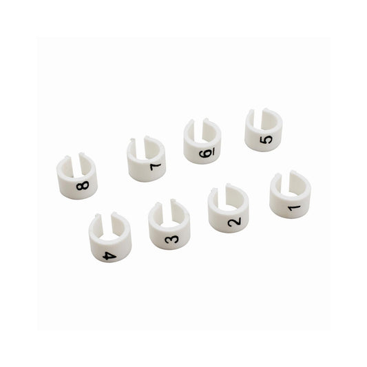 Ignition Wire Marker 8 mm White with Cylinder Numbers White / Black Mr Gasket