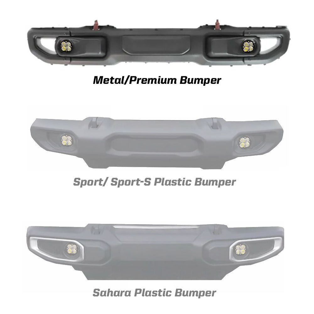 Jeep JL Fog Light Squadron-R 18-Pres Wrangler JL Rubicon Fog Pocket Kit Baja Designs-5