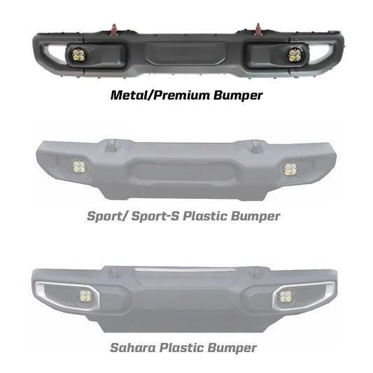 Jeep JL Fog Light Squadron-R 18-Pres Wrangler JL Rubicon Fog Pocket Kit Baja Designs-1