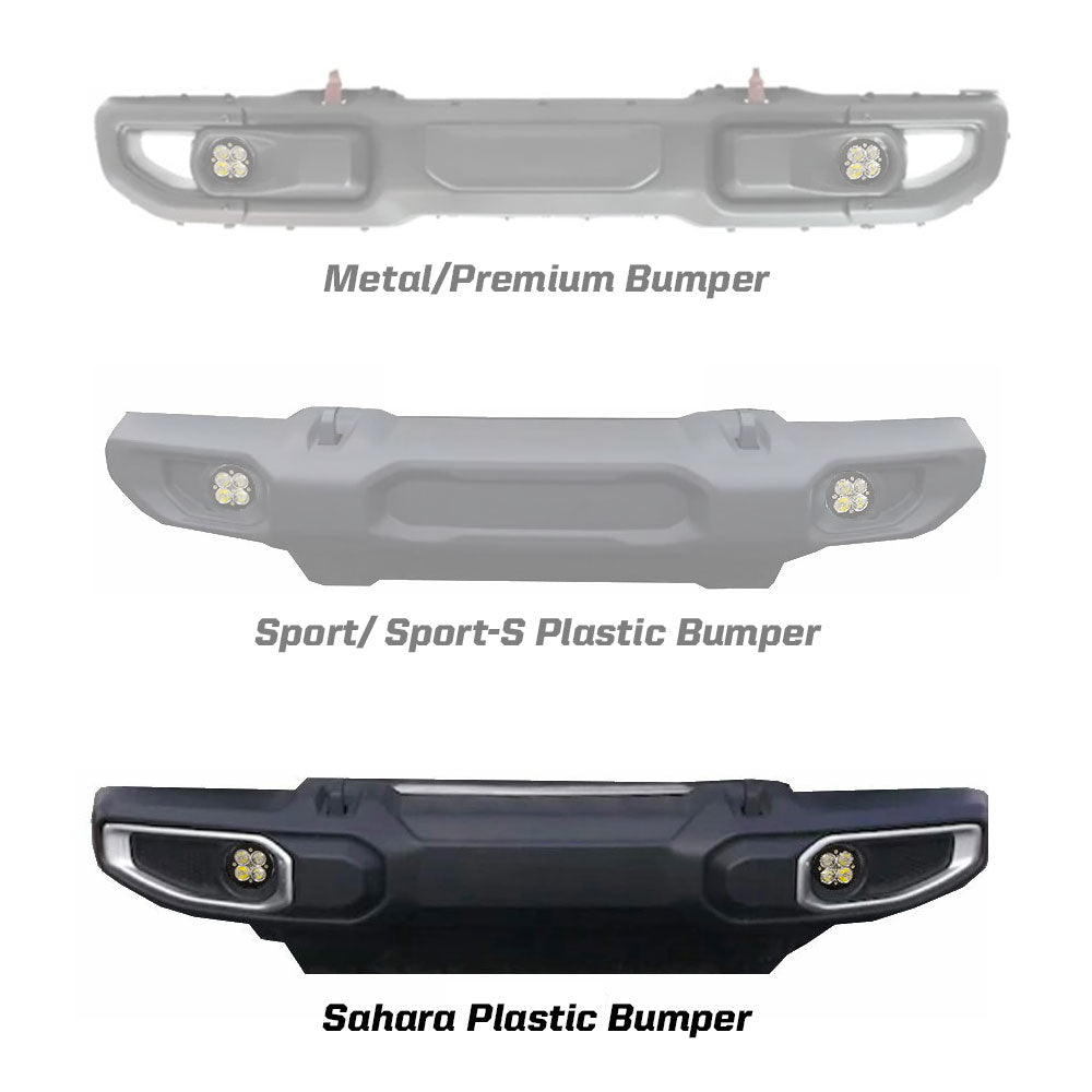 Jeep JL Fog Pocket Kit For 18-20 Wrangler JL Sahara Squadron SAE FPK Baja Designs-1