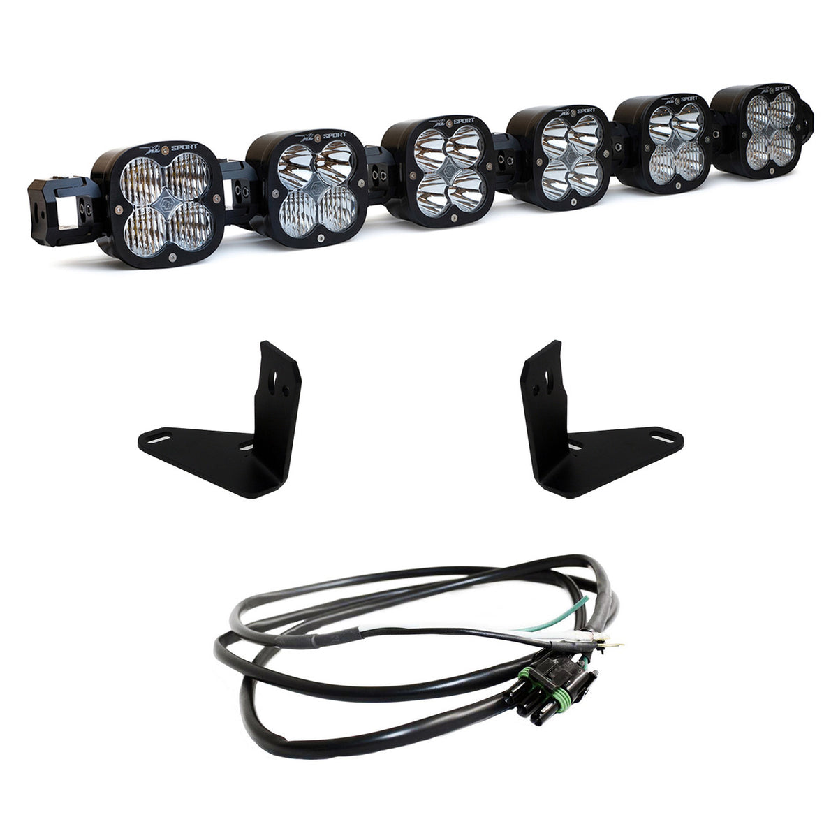 6 XL Linkable Light Bar Kit 21-Up Ford Bronco Steel Bumper Mount w/Upfitter Desgins Baja Designs