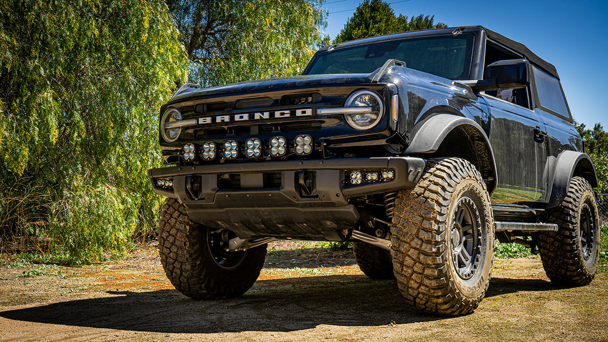 6 XL Linkable Light Bar Kit 21-Up Ford Bronco Steel Bumper Mount w/Upfitter Desgins Baja Designs-1