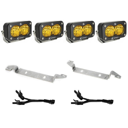 S2 Sport Fog Pocket Kit - 22-Present Toyota Tundra (Wide Cornering; Amber) Baja Designs