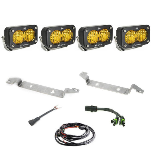S2 Sport Fog Pocket Kit - 23-Present Toyota Sequoia (Wide Cornering: Amber) Baja Designs