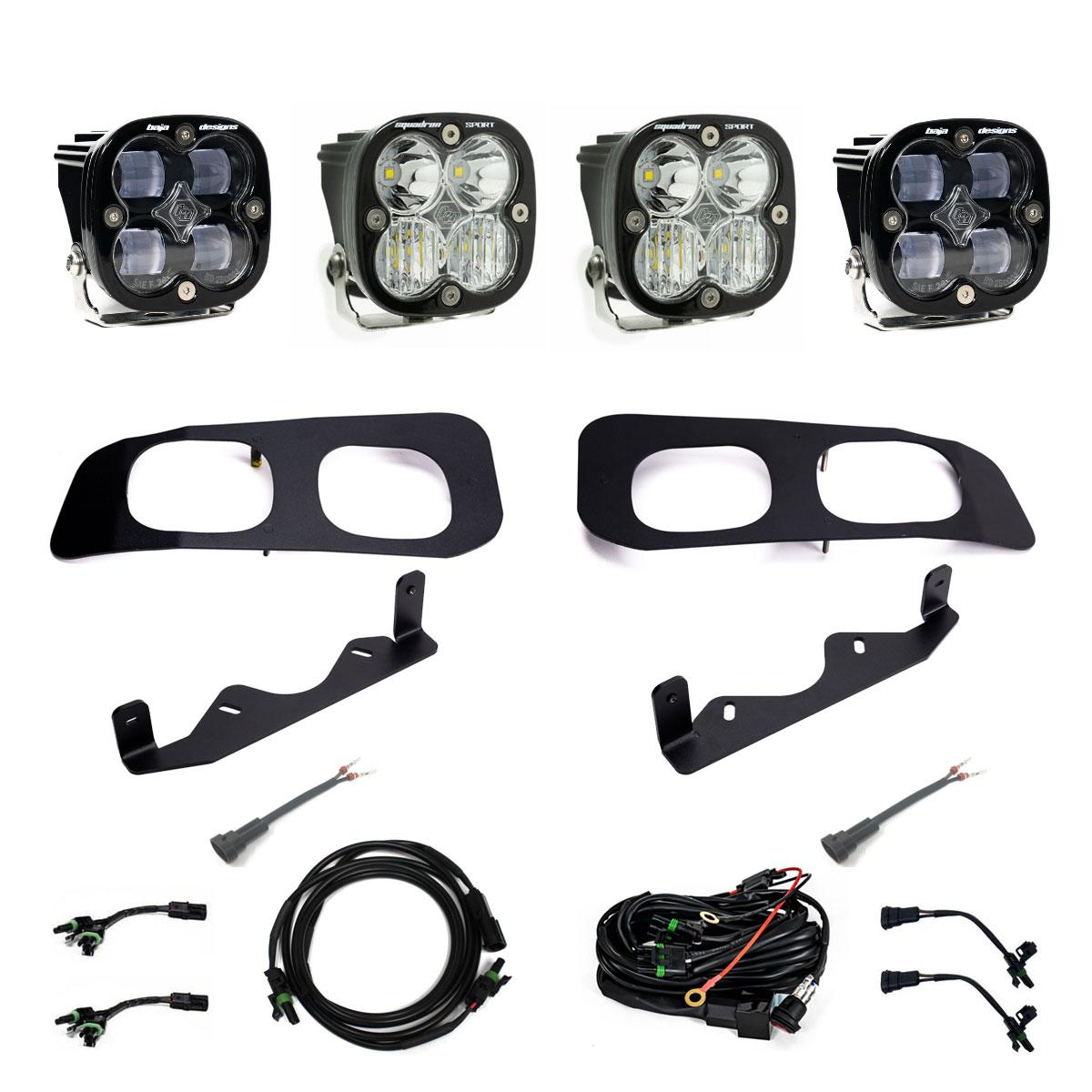 Squadron SAE/Sport Fog Pocket Kit 23-On Ford F-250/350 Super Duty SAE Fog Clear Toggle Wiring Baja Designs