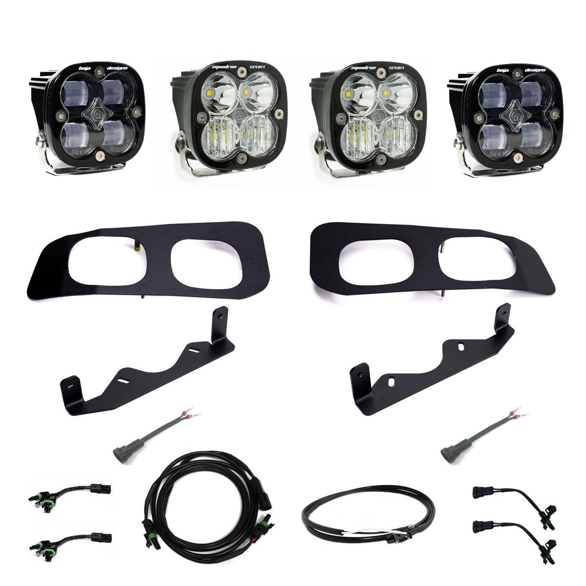 Squadron SAE/Sport Fog Pocket Kit 2023-On Ford F-250/350 Super Duty SAE Fog Clear Upfitter Wiring Baja Designs