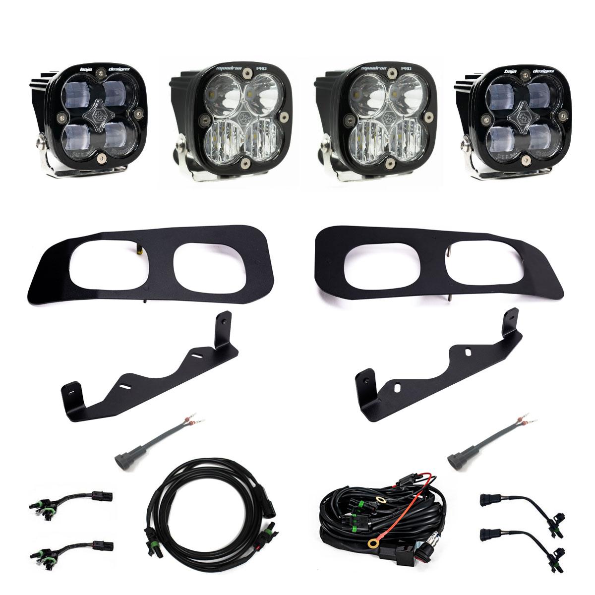 Squadron SAE/Pro Fog Pocket Kit 2023-On Ford F-250/350 Super Duty SAE Fog Clear Toggle Wiring Baja Designs