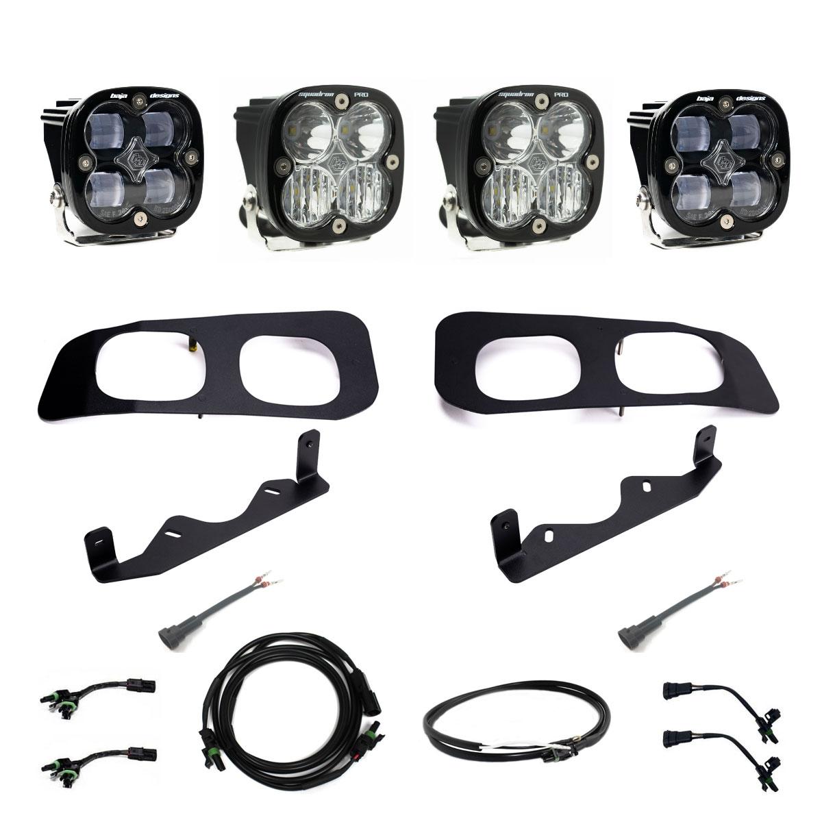 Squadron SAE/Pro Fog Pocket Kit 23-On Ford F-250/350 Super Duty SAE Fog Clear Upfitter Wiring Baja Designs