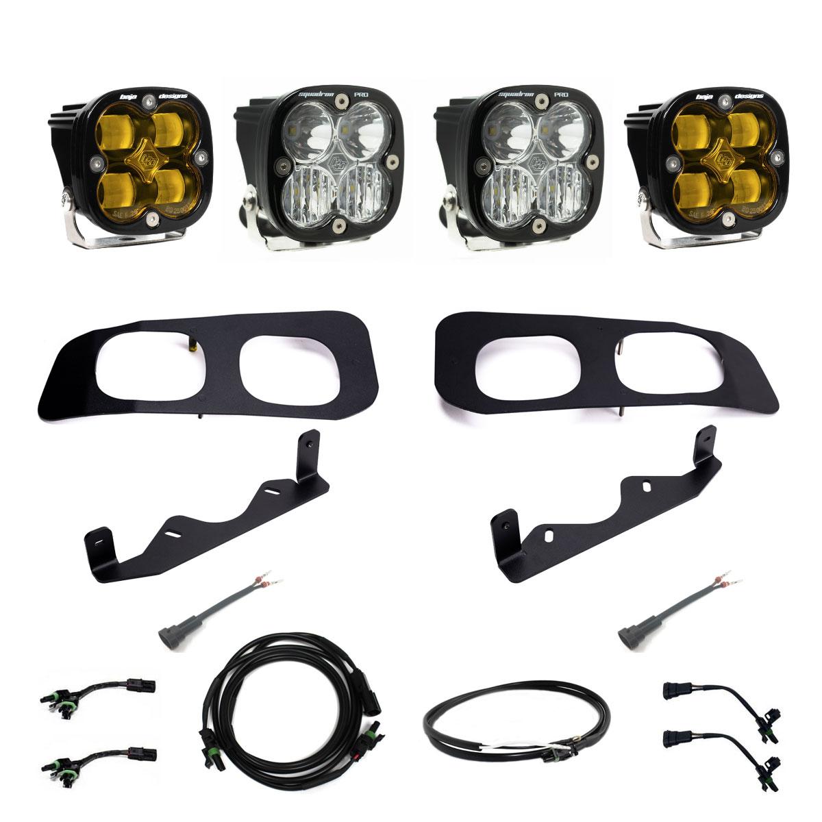 Squadron SAE/Pro Fog Pocket Kit 2023-On Ford F-250/350 Super Duty SAE Fog Clear Upfitter Wiring Baja Designs