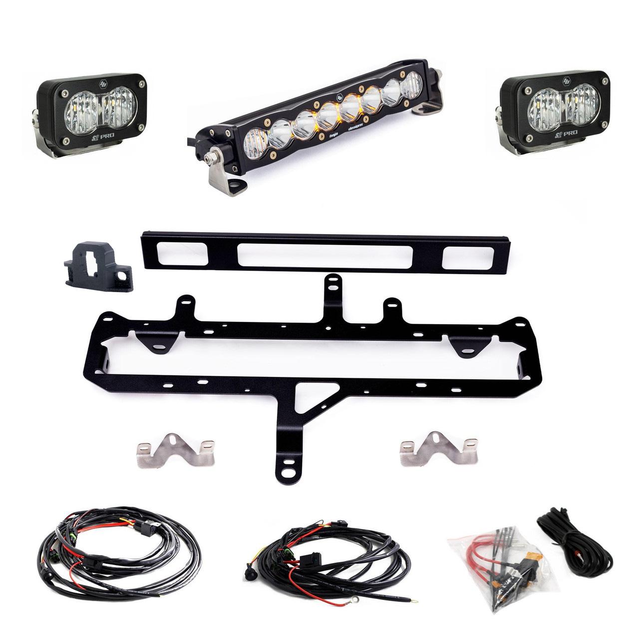 Toyota S8 10 inch Light Bar S2 Pro Grille Conversion Light Kit 2024-On Toyota Tacoma Clear Baja Designs-2