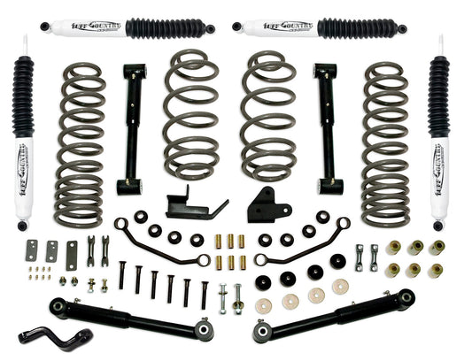4 Inch Lift Kit 97-06 Jeep Wrangler TJ EZ-Flex w/Shocks Tuff Country-1