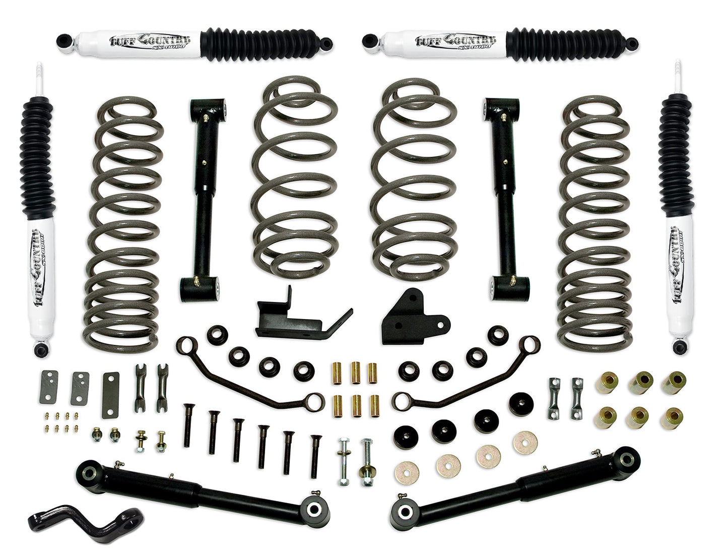 4 Inch Lift Kit 97-06 Jeep Wrangler TJ EZ-Flex w/Shocks Tuff Country