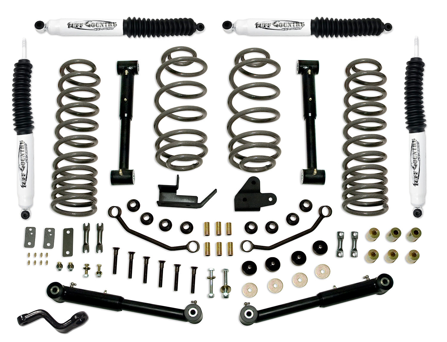 4 Inch Lift Kit 97-06 Jeep Wrangler TJ EZ-Flex w/Shocks Tuff Country