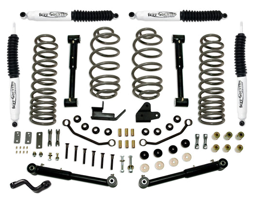 4 Inch Lift Kit 97-06 Jeep Wrangler TJ EZ-Flex w/Shocks Tuff Country