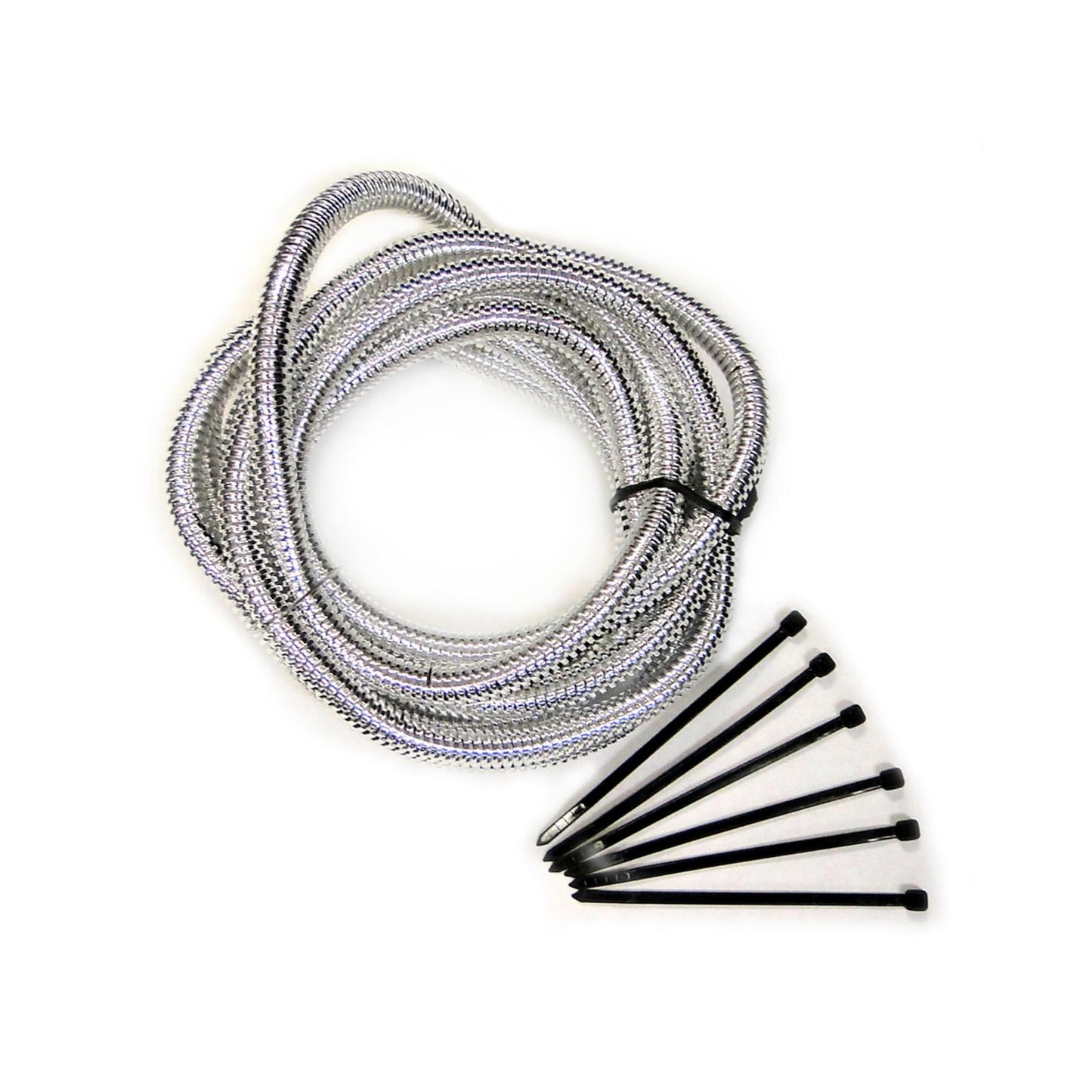 Split Wiring Loom 1/2 Inch Chrome 6 Foot Length Mr Gasket