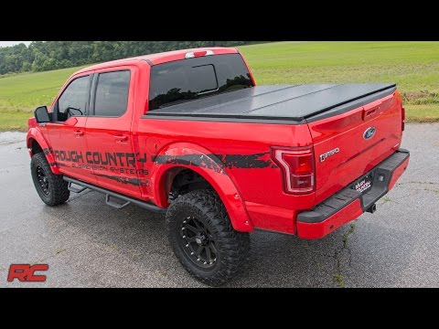 Hard Folding Bed Cover 5.5 Ft Bed Ram 1500 2WD/4WD (10-23 and Classic) Rough Country-1