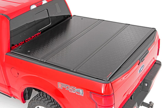 Rough Country Hard Folding Bed Cover 5.5 Ft Bed 15-21 Ford F-150 2WD/4WD Rough Country