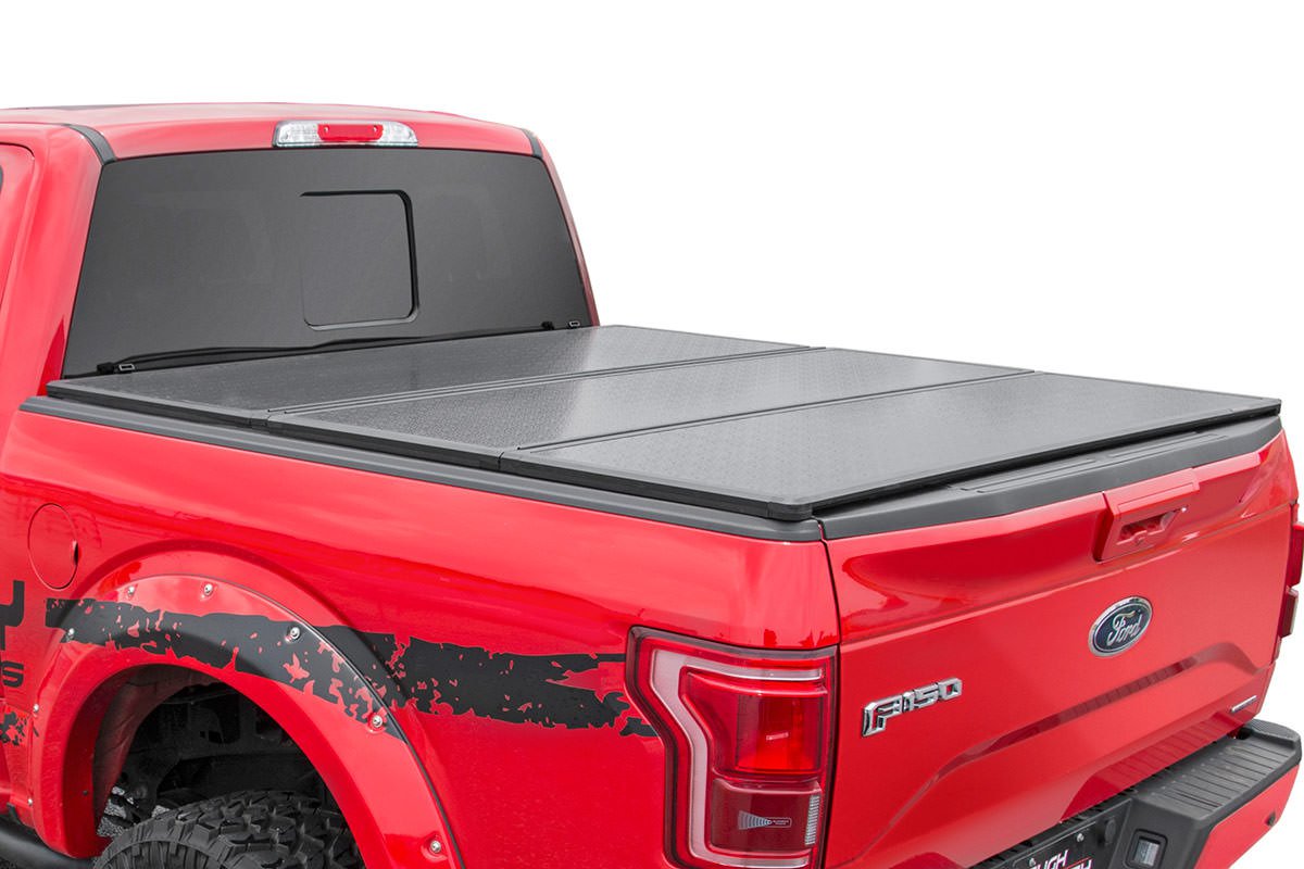 Rough Country Hard Folding Bed Cover 6.5 Ft Bed 15-21 Ford F-150 2WD/4WD Rough Country