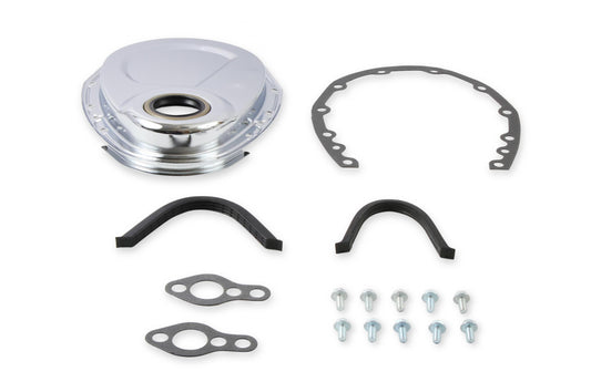 Timing Cover Chrome Fits 1955-1991 Small Block Chevrolet 265-400 and 1980-1995 90 Degree 229-262 V6 Mr Gasket