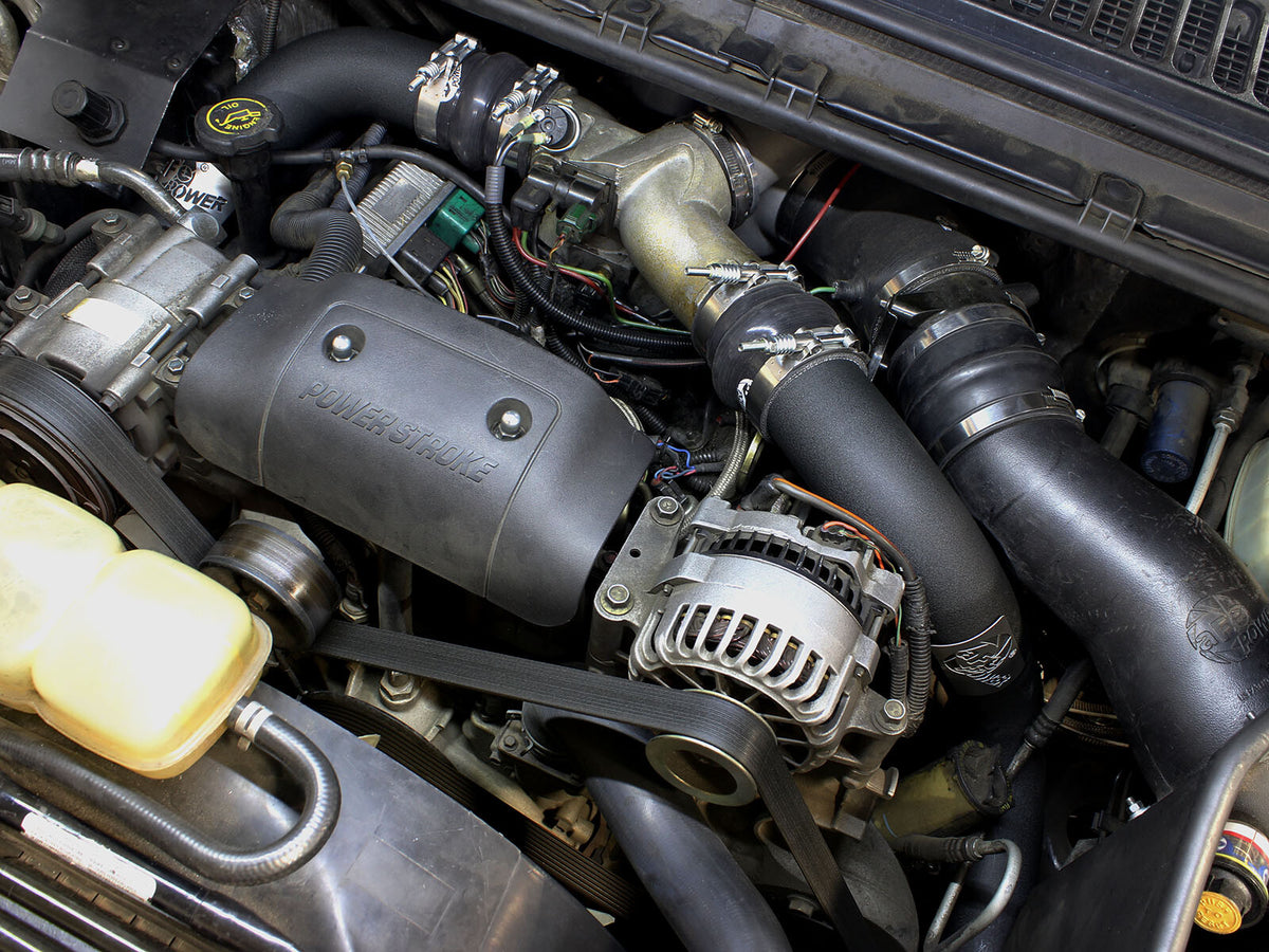 BladeRunner 3 Inch Aluminum Hot and Cold Charge Pipe Kit Black Ford Diesel Trucks 99-03 V8-7.3L (td) aFe Power-5