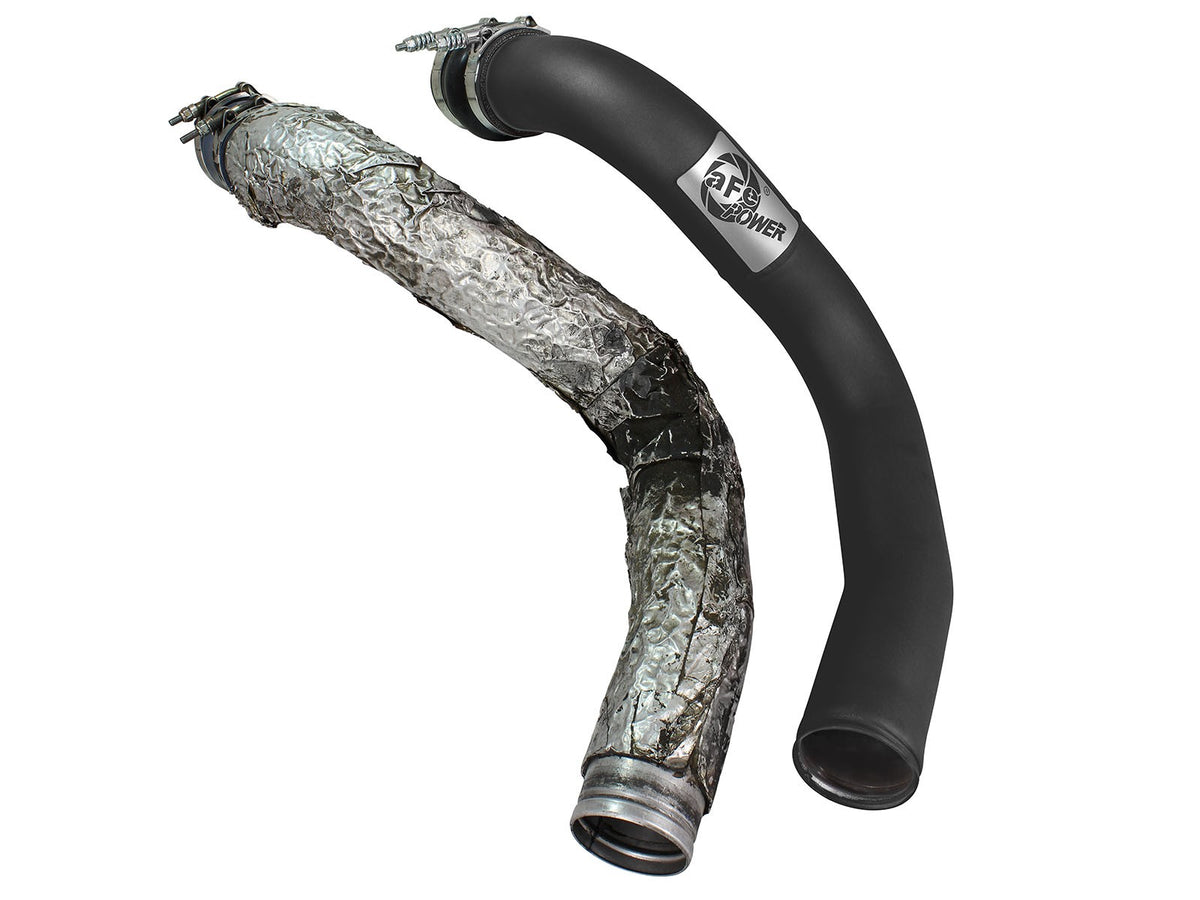 BladeRunner 3 Inch Aluminum Hot Charge Pipe Black Ford Diesel Trucks 99-03 V8-7.3L (td) aFe Power-5