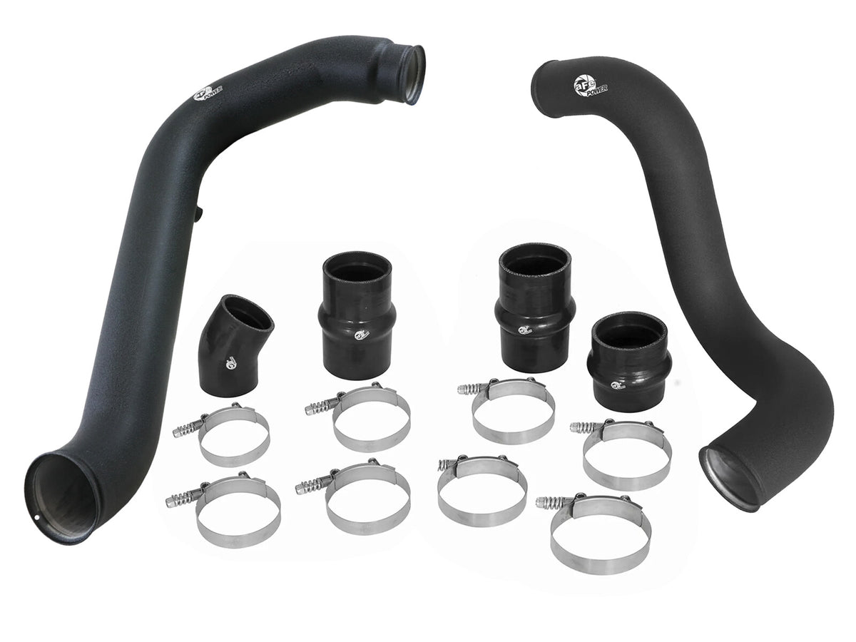 BladeRunner 3 Inch Aluminum Hot and Cold Charge Pipe Kit Black Ford Diesel Trucks 03-07 V8-6.0L (td) aFe Power-1