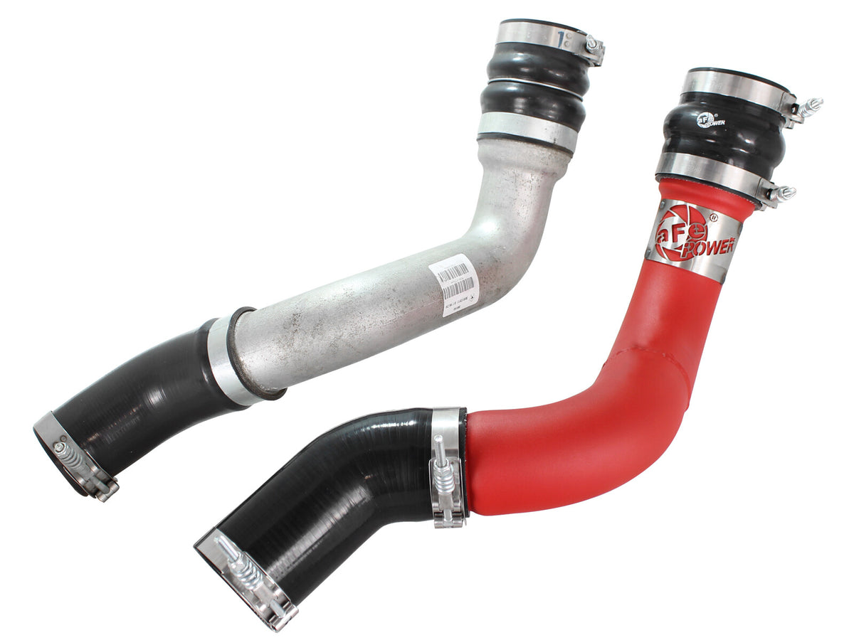 BladeRunner 3 Inch Aluminum Hot and Cold Charge Pipe Kit Red Dodge Ram Diesel Trucks 13-18 L6-6.7L (td) aFe Power-4
