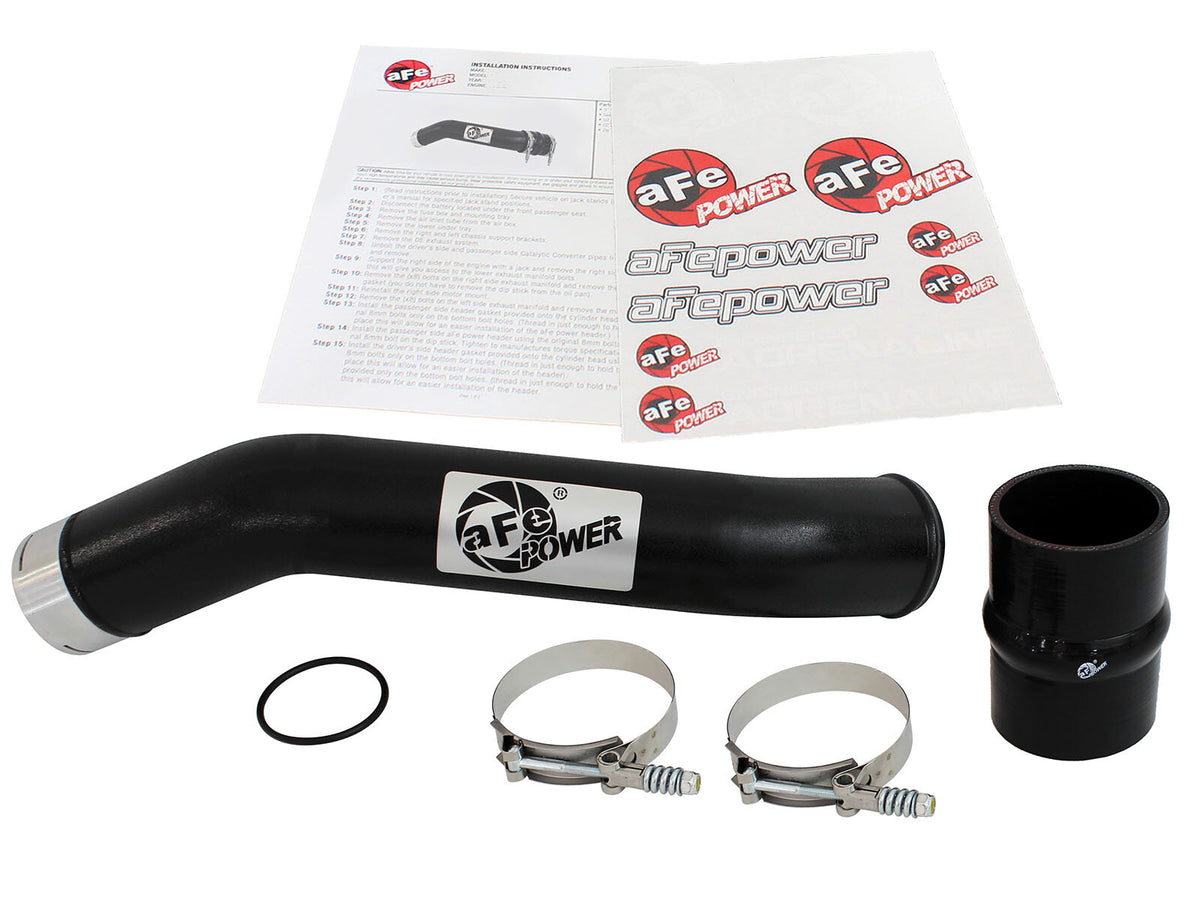 BladeRunner 3 Inch Aluminum Hot Charge Pipe Black Ford Diesel Trucks 11-16 V8-6.7L (td) aFe Power-5