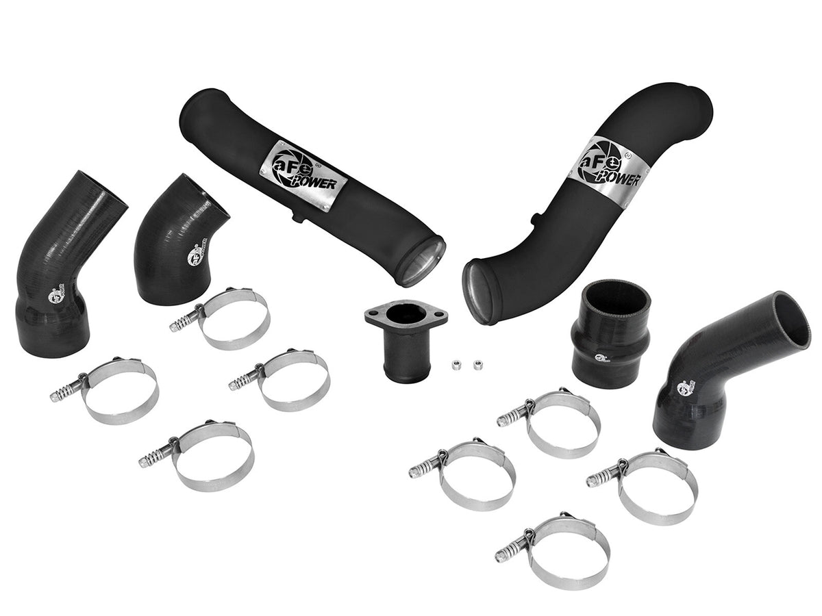 BladeRunner 3 Inch Aluminum Hot and Cold Charge Pipe Kit Black Nissan Titan Xd 16-19 V8-5.0L (td) aFe Power-6