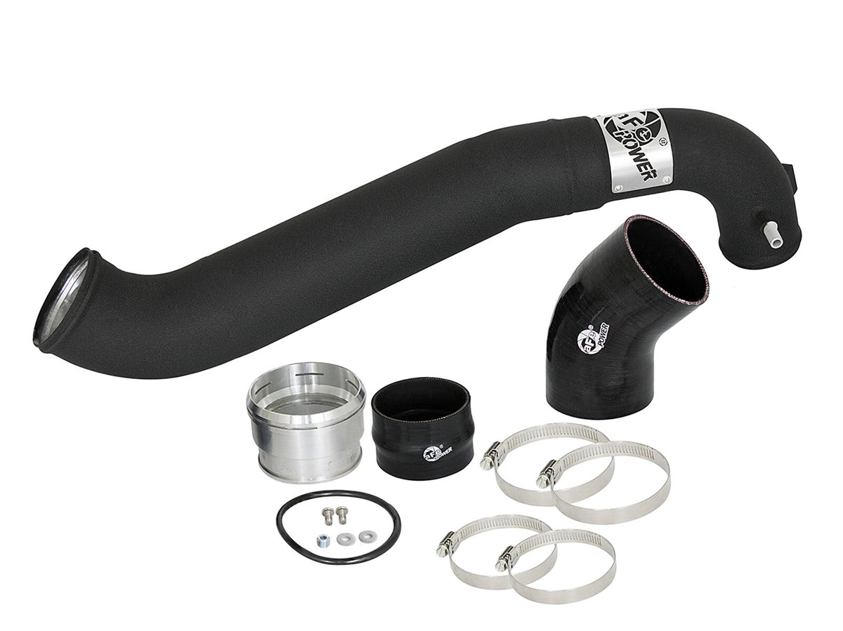 BladeRunner 3-1/2 Inch to 3 Inch Aluminum Cold Charge Pipe Black Ford F-150 Raptor 17-19 V6-3.5L (tt) aFe Power-1