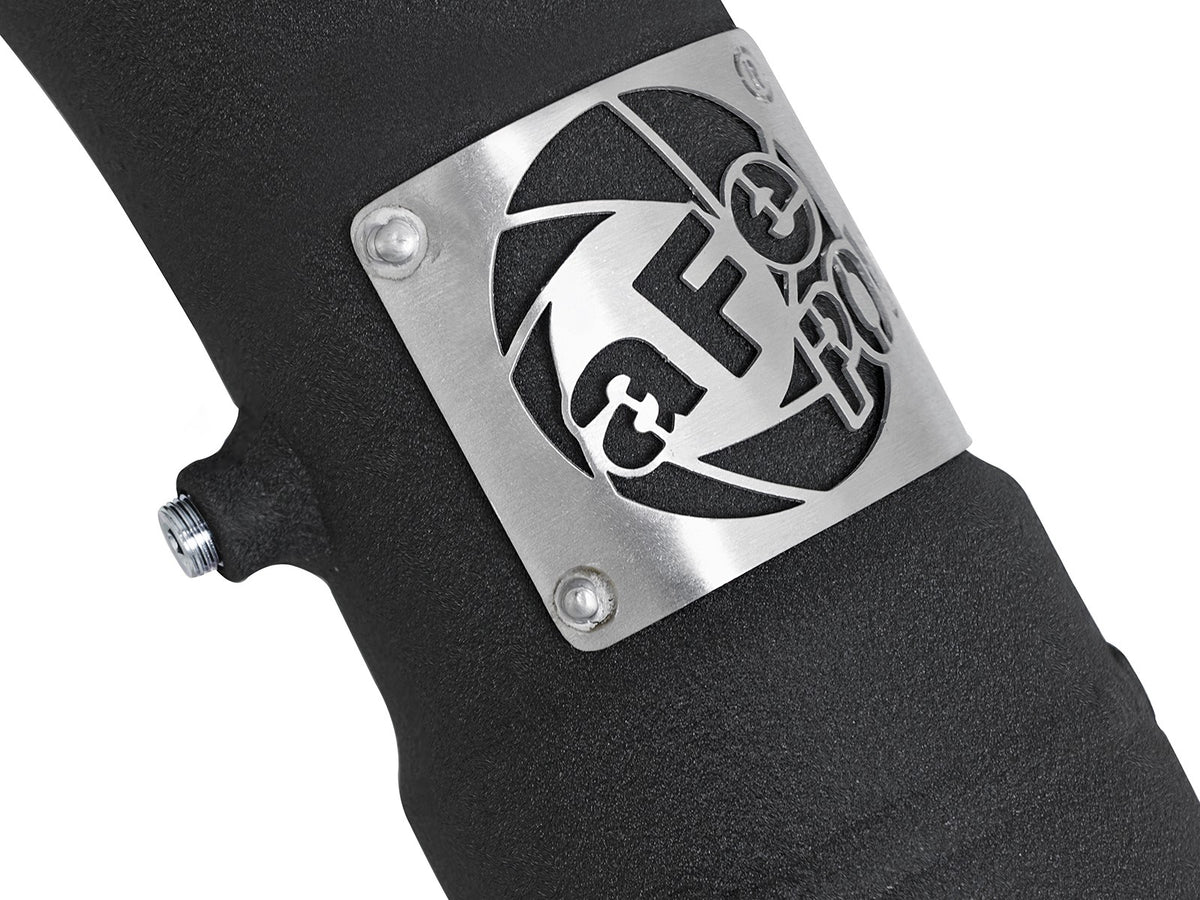 BladeRunner 3-1/2 Inch to 3 Inch Aluminum Cold Charge Pipe Black Ford F-150 Raptor 17-19 V6-3.5L (tt) aFe Power-2