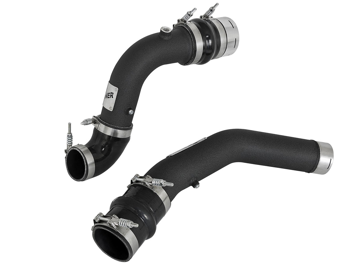 BladeRunner 3 Inch Aluminum Hot and Cold Charge Pipe Kit Black Ford Diesel Trucks 17-22 V8-6.7L (td) aFe Power-1