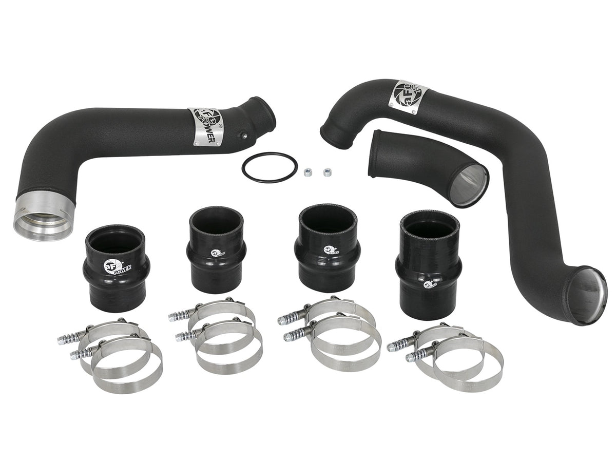 BladeRunner 3 Inch & 3-1/2 Inch Aluminum Hot and Cold Charge Pipe Kit Black GM Diesel Trucks 17-19 V8-6.6L (td) L5P aFe Power-5