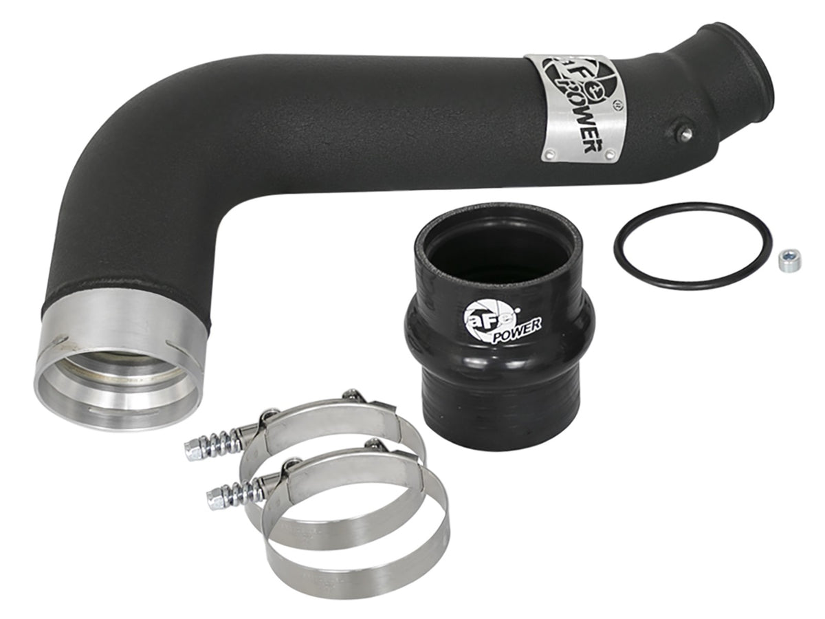 BladeRunner 3 Inch Aluminum Cold Charge Pipe Black GM Diesel Trucks 17-19 V8-6.6L (td) L5P aFe Power-4