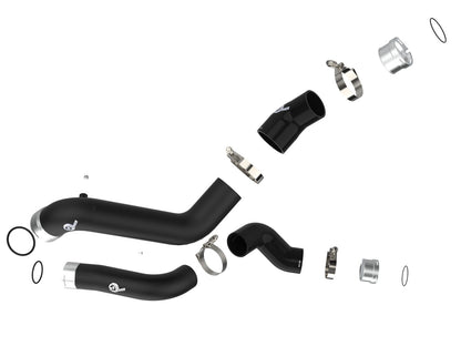 BladeRunner 2-1/2 Inch to 3 Inch Aluminum Hot and Cold Charge Pipe Kit Black GM Silverado/Sierra 1500 19-26 L4-2.7L (t) aFe Power-1