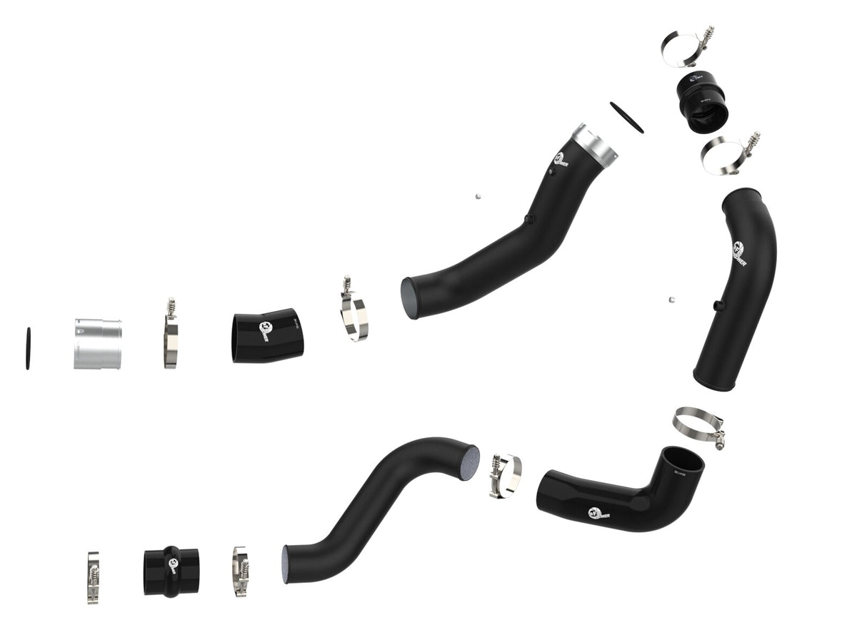 BladeRunner 3 Inch Aluminum Hot and Cold Charge Pipe Kit Black GM Diesel Trucks 20-23 V8-6.6L (td) L5P aFe Power-1