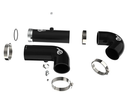 BladeRunner 3 Inch & 3-1/2 Inch Aluminum Hot and Cold Charge Pipe Kit Black GM Trucks/SUVs 20-26 L6-3.0L (td) LM2/LZ0 aFe Power-1