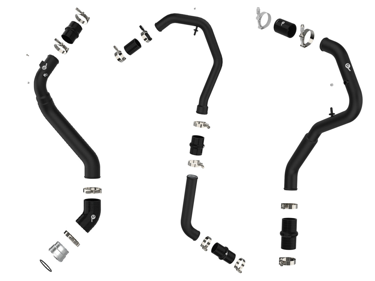 BladeRunner Aluminum Hot and Cold Charge Pipe Kit Black Ford F-150 21-24 V6-2.7L (tt) aFe Power-1