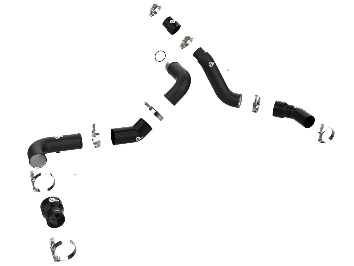 BladeRunner 2-1/2 Inch & 3 Inch Aluminum Hot and Cold Charge Pipe Kit Black Ram 1500 16-19 V6-3.0L (td) aFe Power-1
