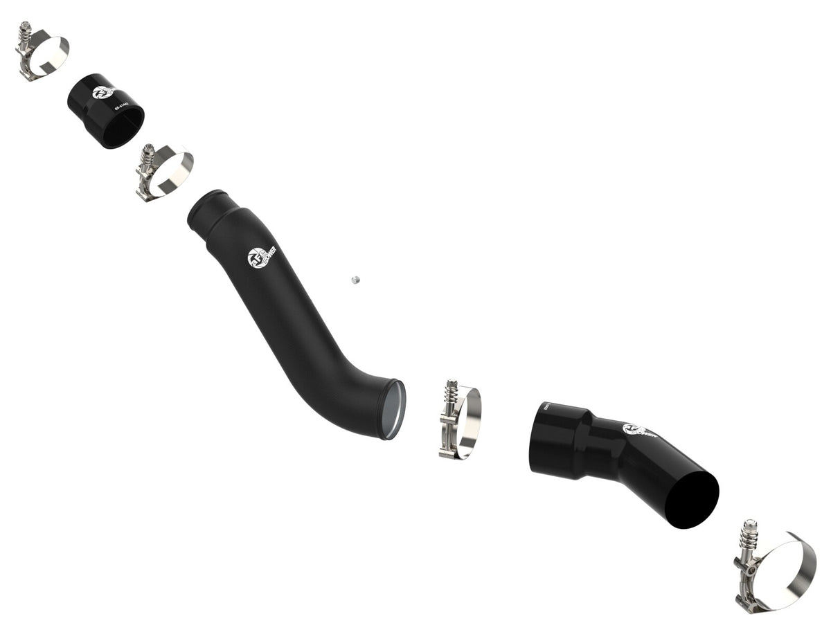 BladeRunner 2-1/2 Inch & 3 Inch Aluminum Hot Charge Pipe Black Ram 1500 16-19 V6-3.0L (td) aFe Power-1