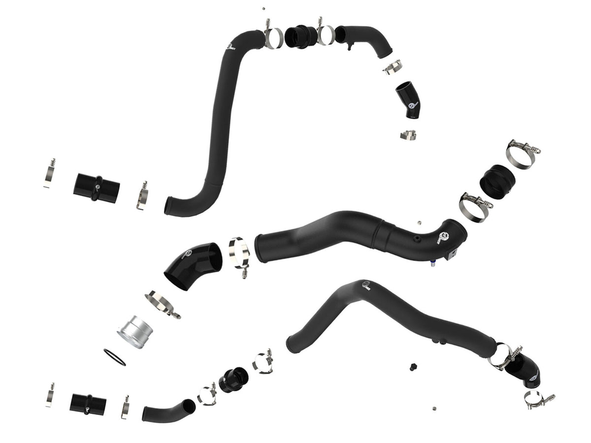 BladeRunner 3 Inch Aluminum Hot and Cold Charge Pipe Kit Black Ford F-150/Raptor 21-26 V6-3.5L (tt) aFe Power-1