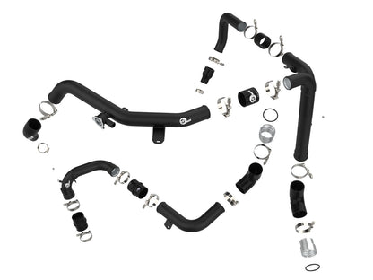 BladeRunner 2-1/4 Inch & 2-3/4 Inch Aluminum Hot and Cold Charge Pipe Kit Black Ford Bronco 21-26 V6-2.7L (tt) aFe Power-1