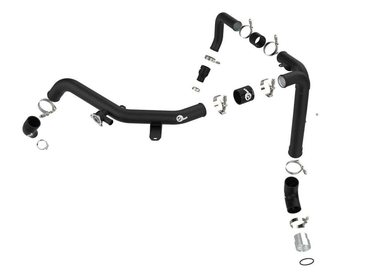 BladeRunner 2-1/4 Inch & 2-1/2 Inch Aluminum Hot Charge Pipe Black Ford Bronco 21-26 V6-2.7L (tt) aFe Power-1