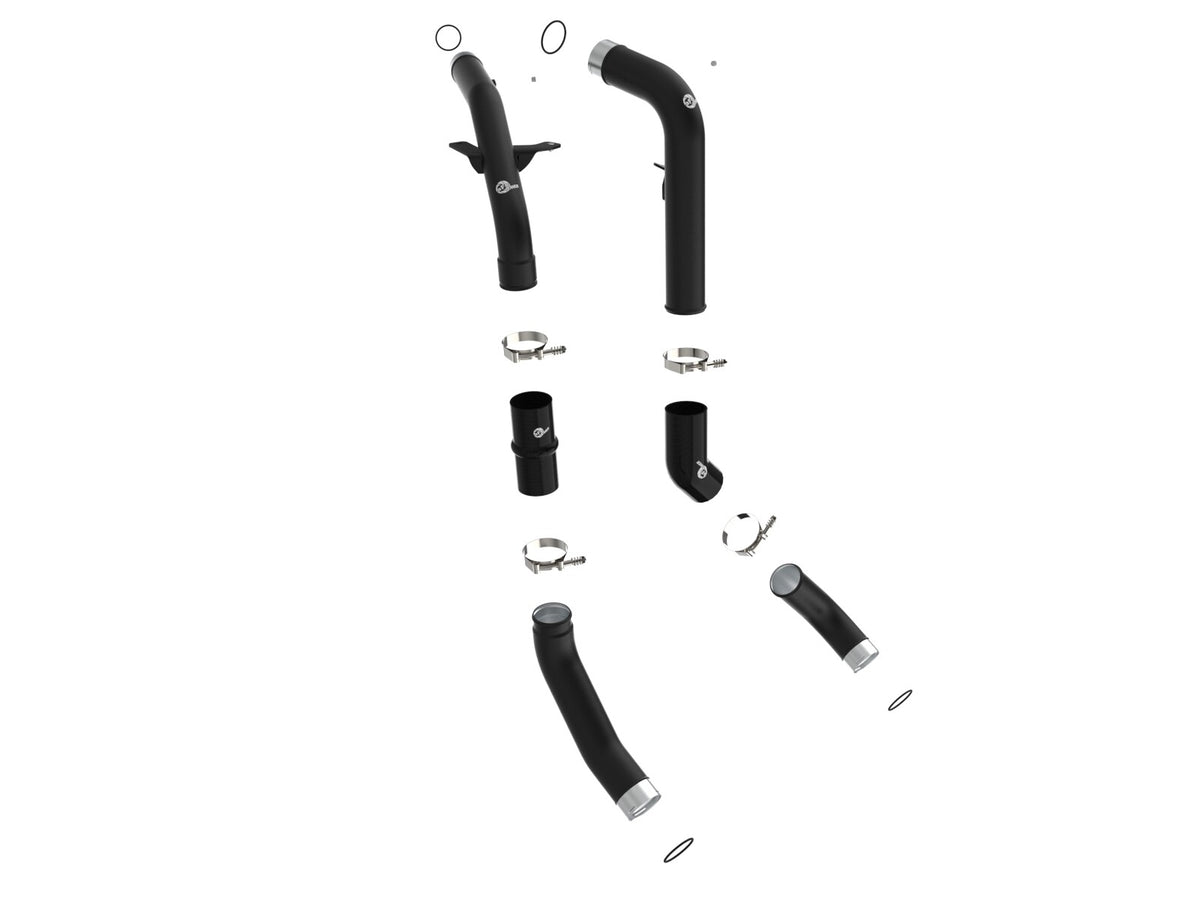 BladeRunner 2-1/2 Inch & 3 Inch Aluminum Hot and Cold Charge Pipe Kit Black Ram 1500 20-23 V6-3.0L (td) aFe Power-1