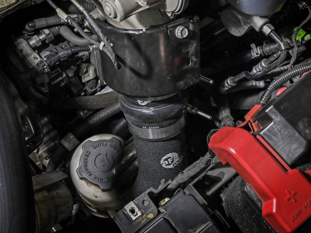 BladeRunner 3-1/2 Inch Aluminum Cold Charge Pipe Black Ram Diesel Trucks 19-23 L6-6.7L (td) aFe Power-5