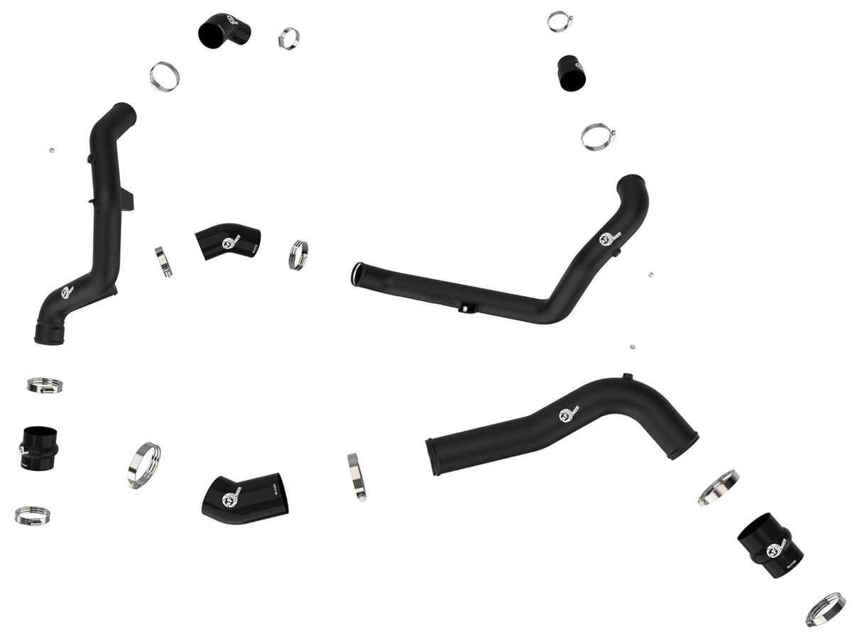 BladeRunner Aluminum Hot and Cold Charge Pipe Kit Black Ford Explorer St 22-24 V6-3.0L (tt) aFe Power-1